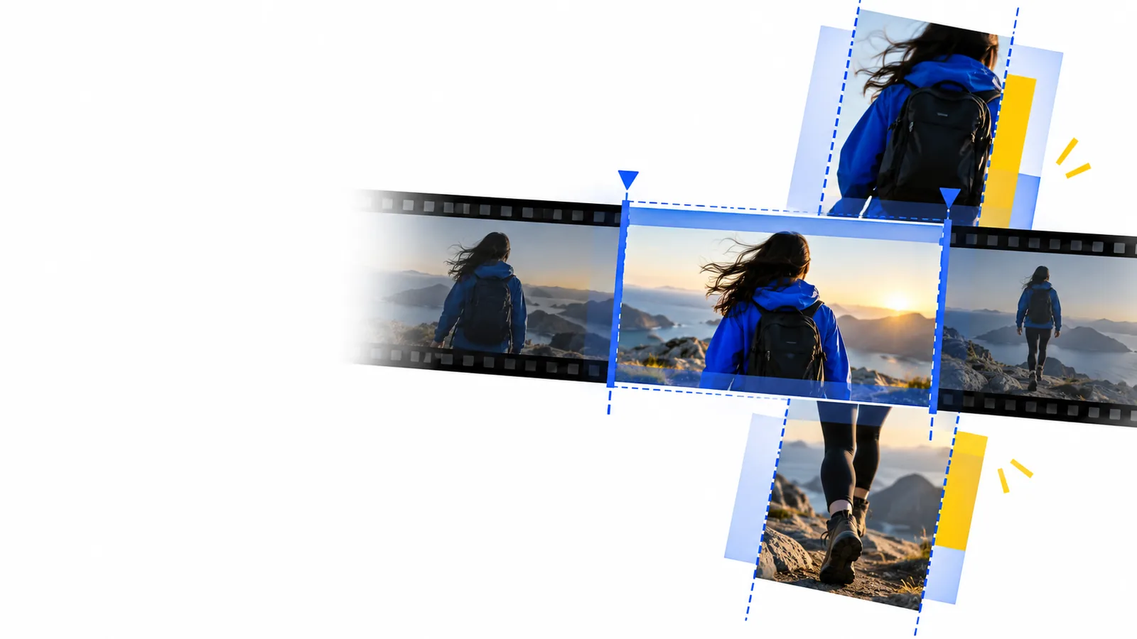 Onlinevideo landing image introducing the video editing workflow