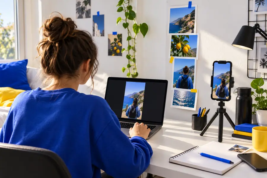 Visual illustrating an online video-editing project