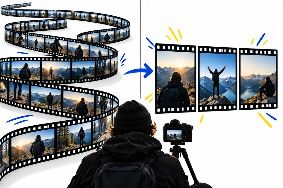 Illustration representing preparation of a video for YouTube