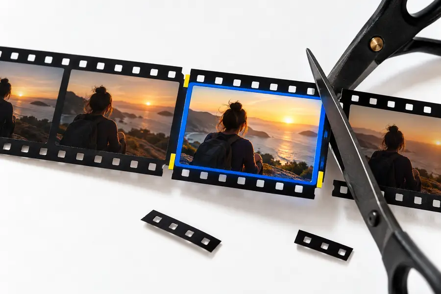Illustration associated with trimming a video clip